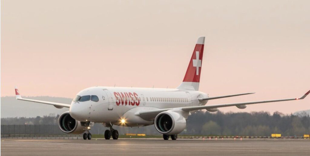 SWISS Airbus A220-100 Filosuna Veda Ediyor SWISS