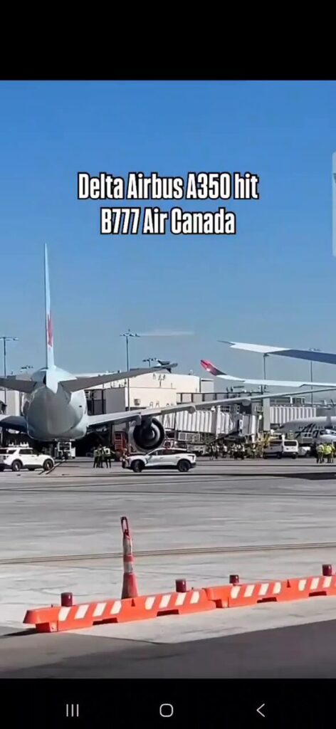 LAX’te Delta A350 İle Air Canada 777 Rampte Temas Etti Delta A350